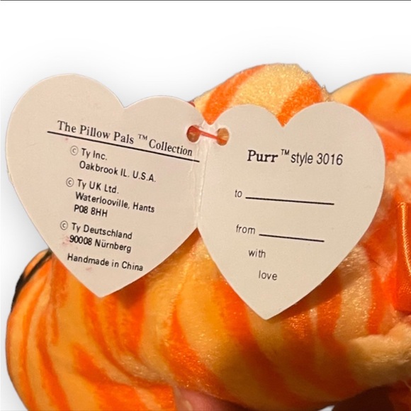 Vintage 1996 Ty Pillow Pal Purr The Cat 14” Ty Beanie Babies - Picture 3 of 5